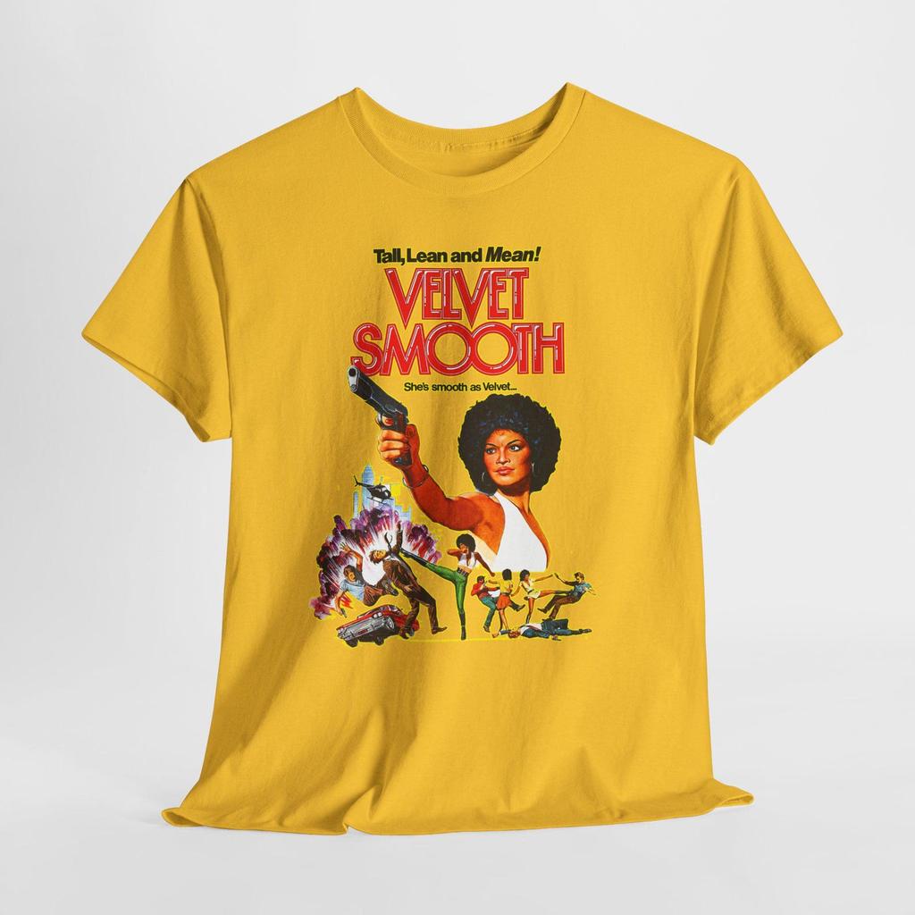 Velvet Smooth Print Unisex Heavy Cotton Tee, Arnold Schwarzenegger Movie Shirt, Retro Graphic Tee, Classic Film T-Shirt, Action Movie