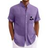 Men's Vintage Button Down Bowling Shirts Short Sleeve Summer Beach Shirt
