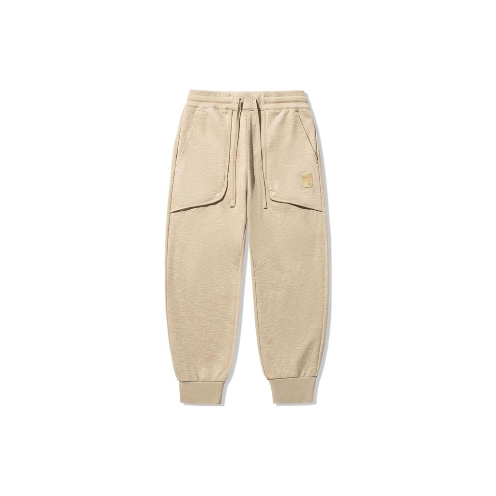 Li Ning X Jackie Chan Collaboration Kung Fu Series Drawstring Loose Knit Sports Pants Men Pants Fragrant-Apricot AKLU225-2