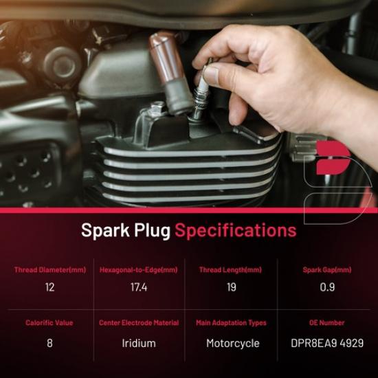 4 шт. Керамические иридиевые свечи зажигания подходят для Kawasaki KLR250 KLR650 KLX650 KLX650R