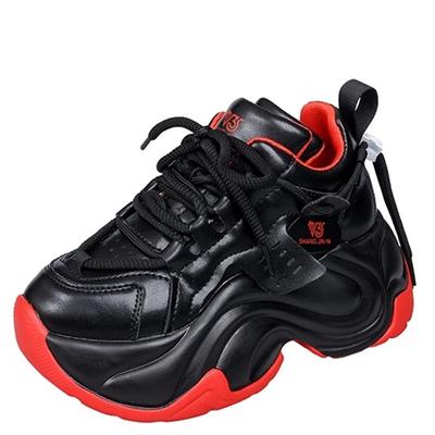 Модные женские кроссовки на толстой подошве 2024 года, модные кроссовки на платформе, женские брендовые повседневные туфли на танкетке для женщин, кожаные спортивные туфли для папы 7 см