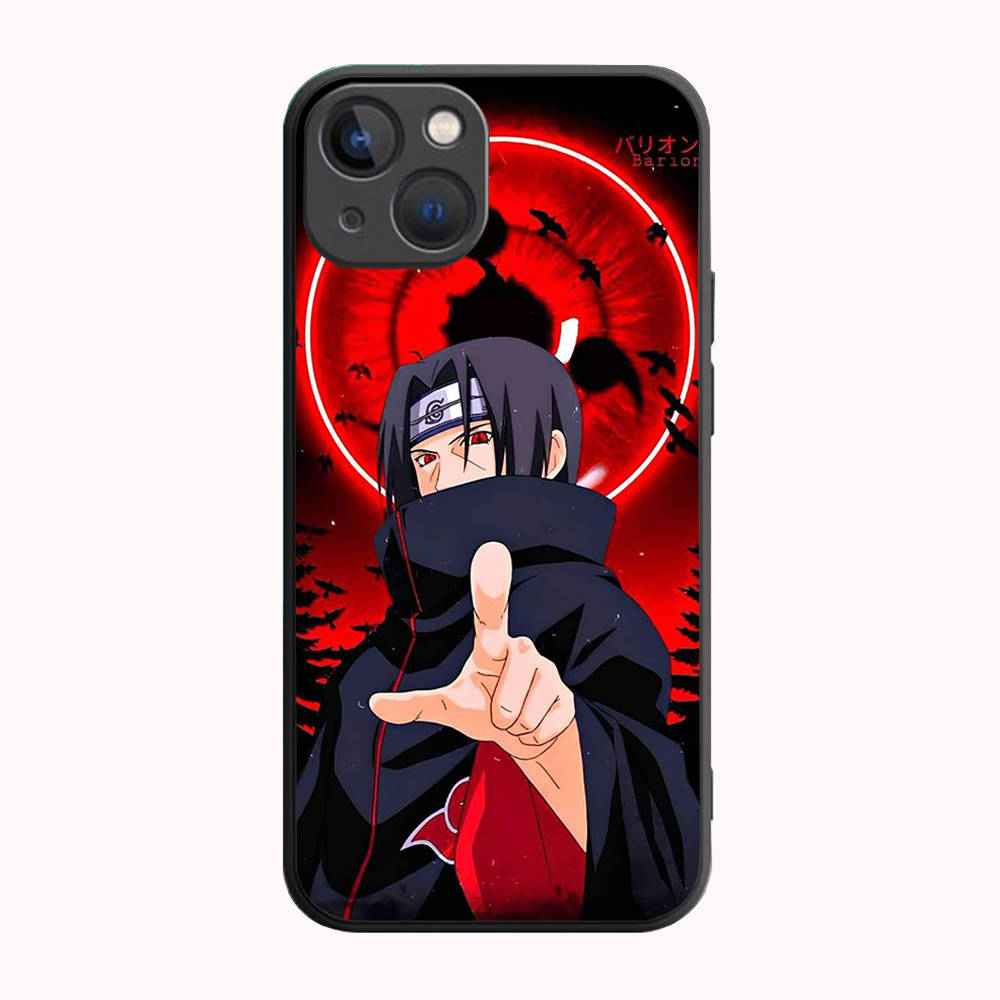 Черный чехол B-5 Naruto Itachi для Redmi 10A 10C 12C 13C 9A 9C 9T A3X Note 10 9 9S 10S iPhone 11 12 13 14 15 16 X XS Pro Max Mini 7 8 Plus XR