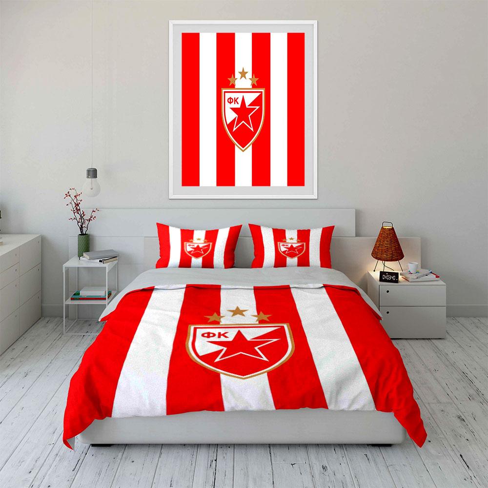 Red stripes, FK star emblem. Bedding sets Duvet cover sets Duvet covers Pillowcases(1 * Duvet Cover 2 * Pillowcases without duvet insert)