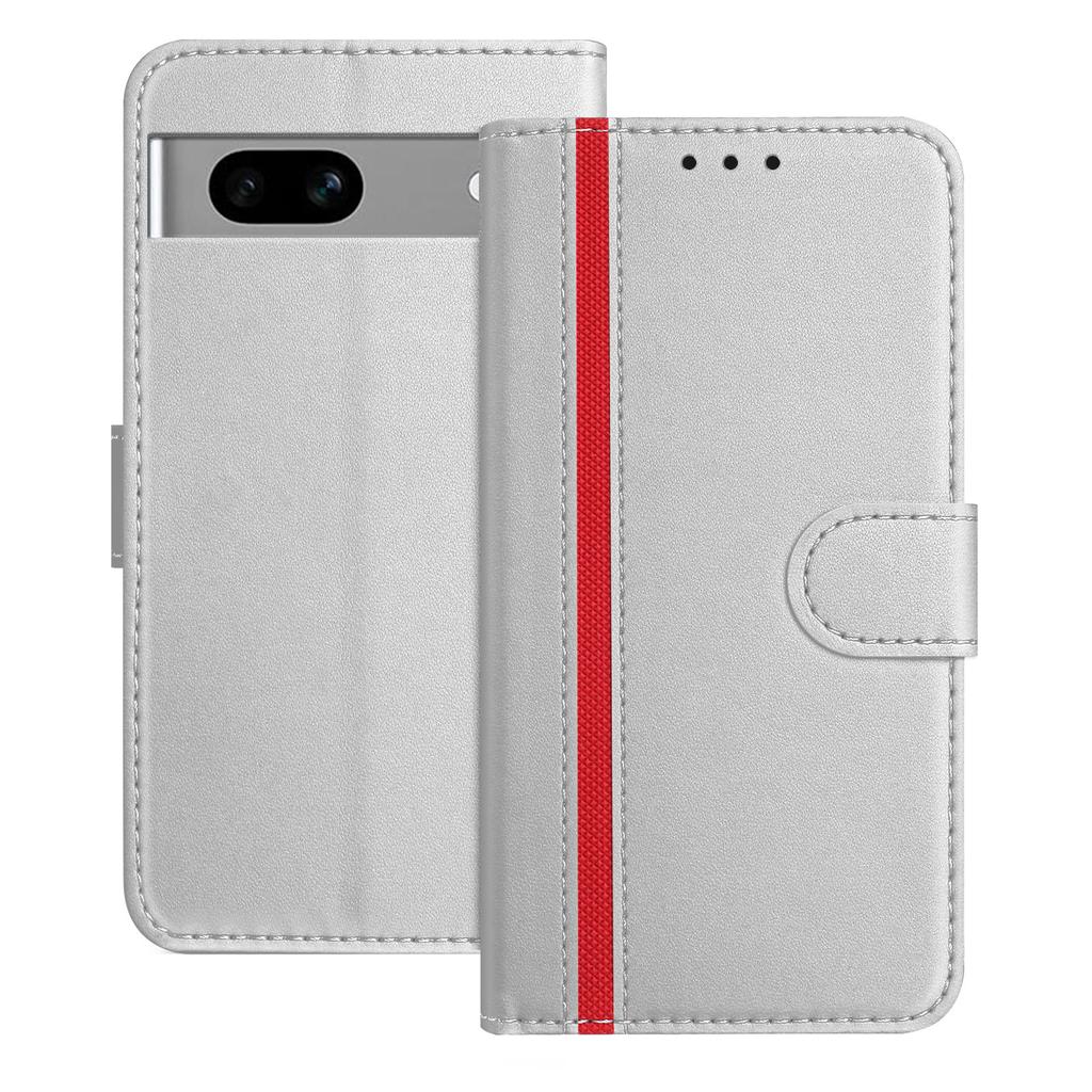 For Google Pixel 7a Phone Cases Wallet Stand Color Splicing Leather Cover with Magnetic Clasp