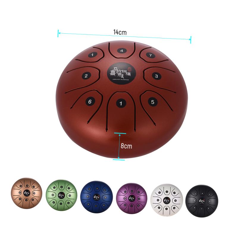 5.5 Inch C Key Steel Tongue Drum Mini 8-Tone Steel Hand Pan Drum Percussion Instrument with Drum Mallets Carry Bag new