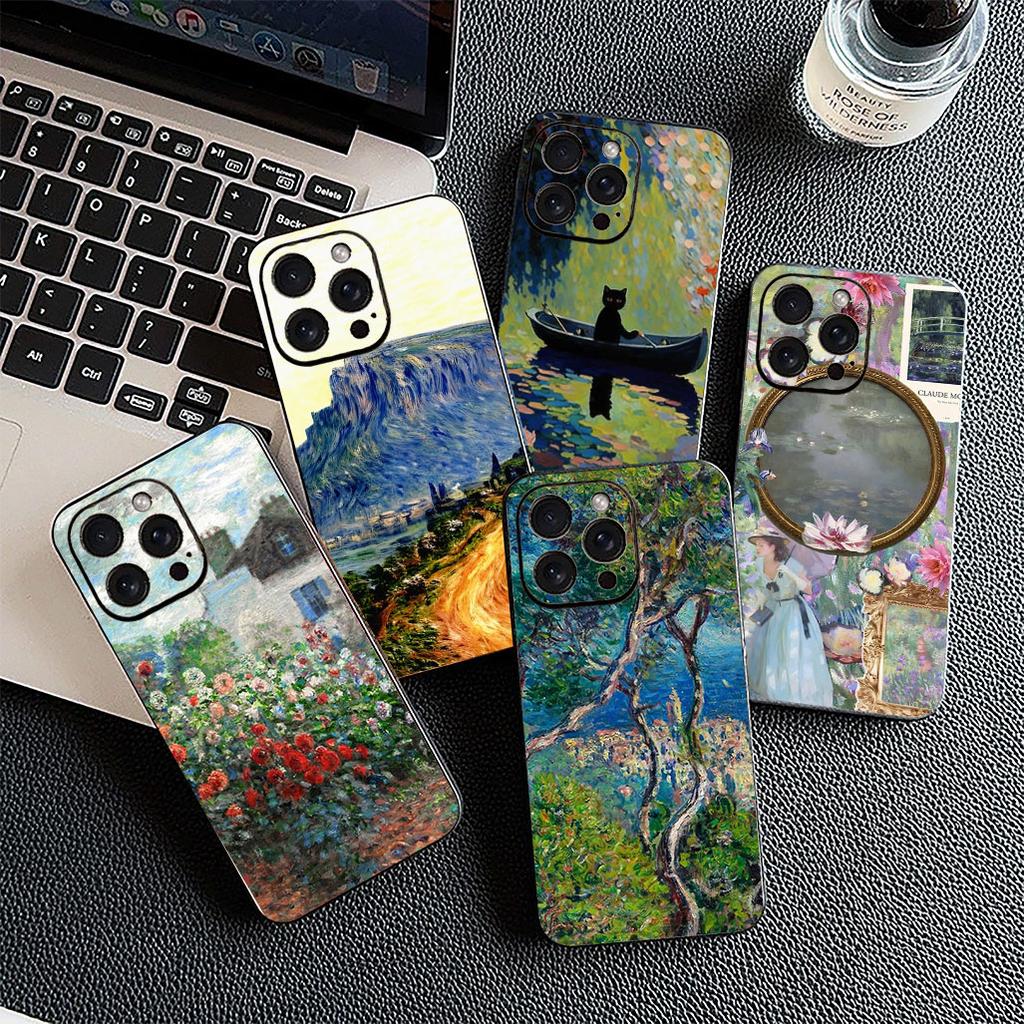 Cover for Samsung Galaxy S24 S25 S23 FE Ultra Plus S7 Edge S25+ S23+ A56 5G Casing Phone Case Claude Monet Waterlily Cat