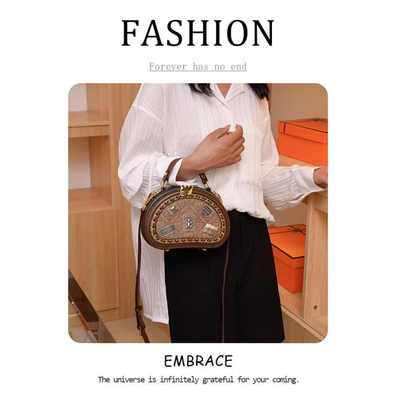 Tooxika Новая модная простая ретро-сумка-значок, популярный стиль, женская универсальная сумка-мессенджер через плечо, маленькая круглая сумка