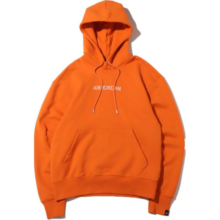 Air Jordan Logo Solid Long Sleeve Hoodie Men Hoodie Orange DO6095-847