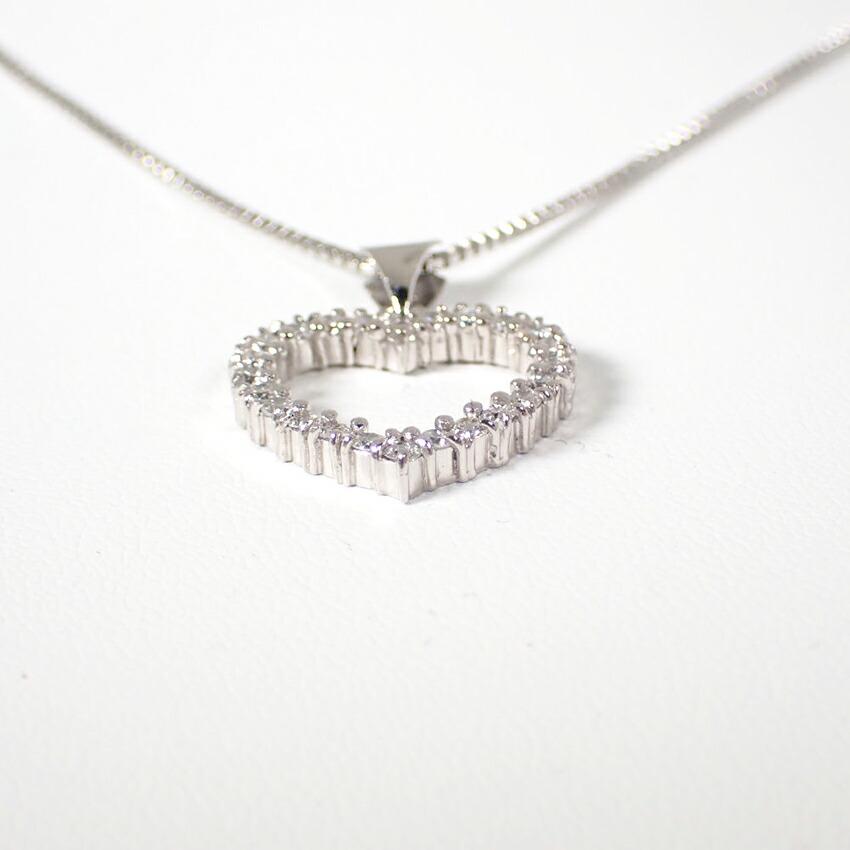 [Б/у] Подвеска в форме сердца с бриллиантами Pt850/g448-35