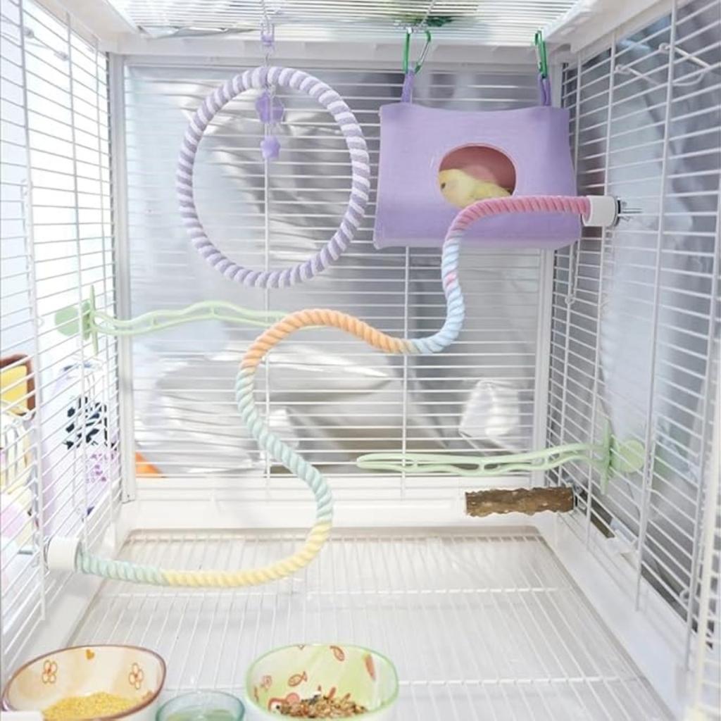 35/80 см веревка для жердочки для птиц градиентная цветная для клеток для птиц гибкая веревка для лазанья клетка аксессуар игрушка для кореллы волнистого попугайчика неразлучника планера