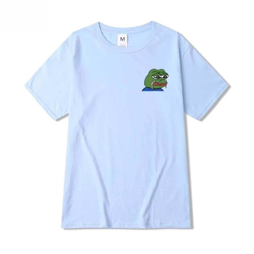 Летняя футболка унисекс Sad Frog Unisex Clothing Печатные забавные футболки Повседневные топы с короткими рукавами Хлопковая футболка для унисекс Свободная футболка