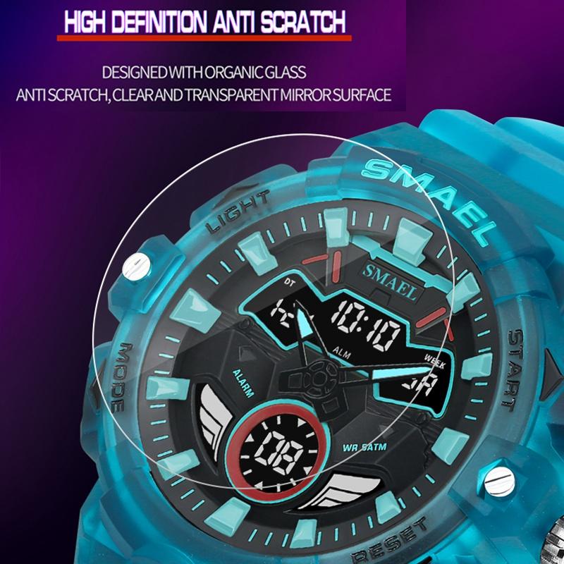 Спортивные часы SMAEL, оригинальные наручные часы, дропшиппинг, водонепроницаемые часы 50 м, 8085, кварцевые часы с будильником