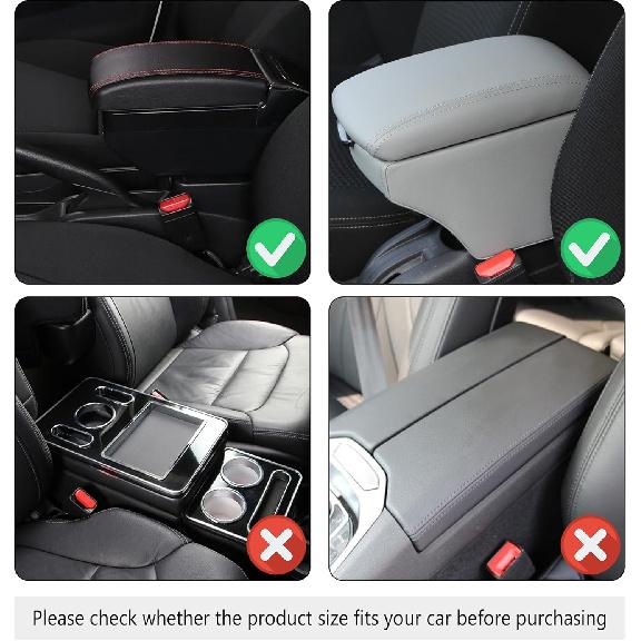 Stylish Car Center Console Cover,PU Leather Car Armrest Cover Prevent Scratches On Center Console,Universal Car Armrest Cushion Car Accessories
