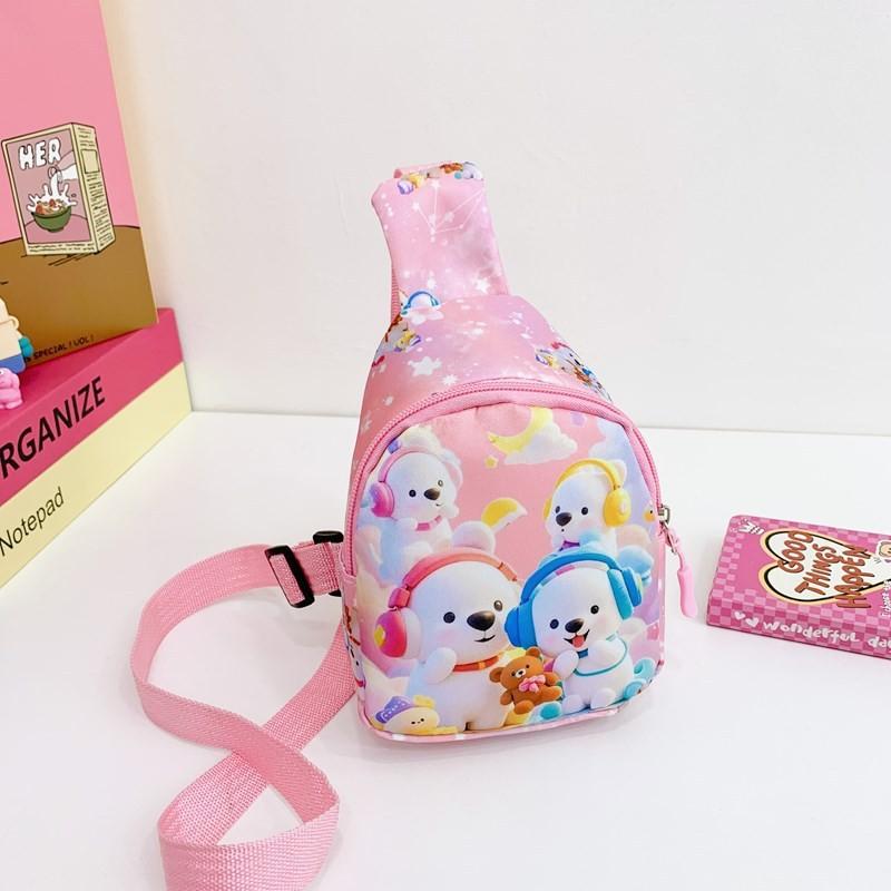 Cartoon Kids Chest Bag With Polyester Lining For Daily Use Suitable For Toddlers
