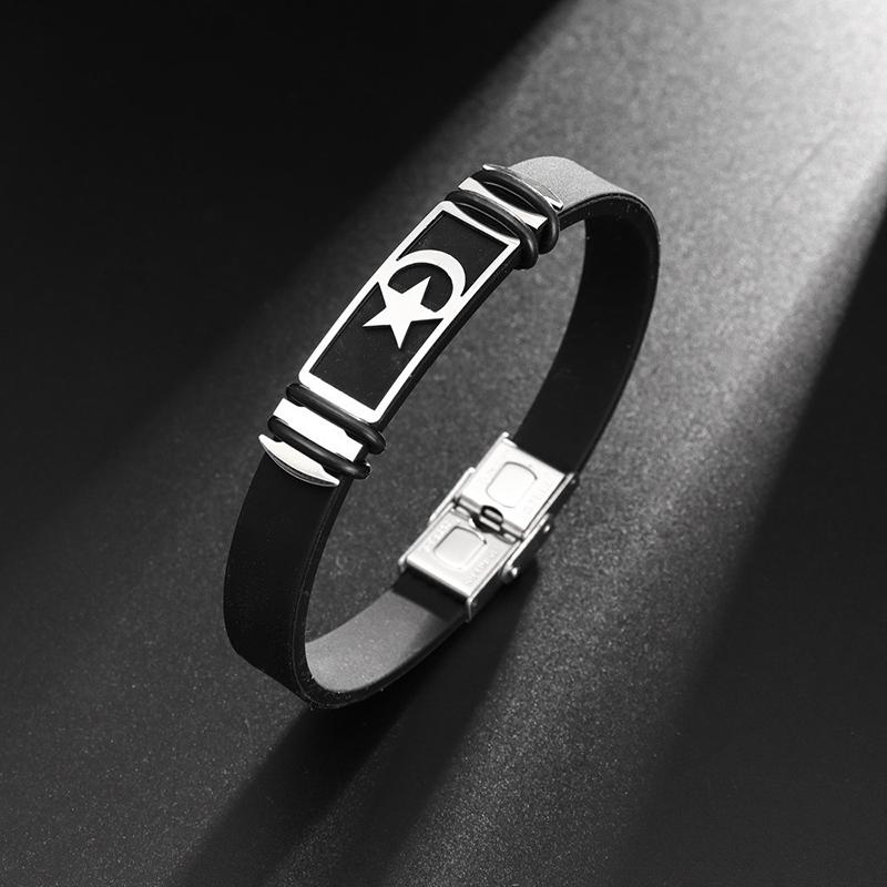 Готический титановый стальной браслет-манжета с застежкой для мужчин и женщин, крутые украшения для рук, простой черный браслет, праздничный подарок, аксессуары для браслета