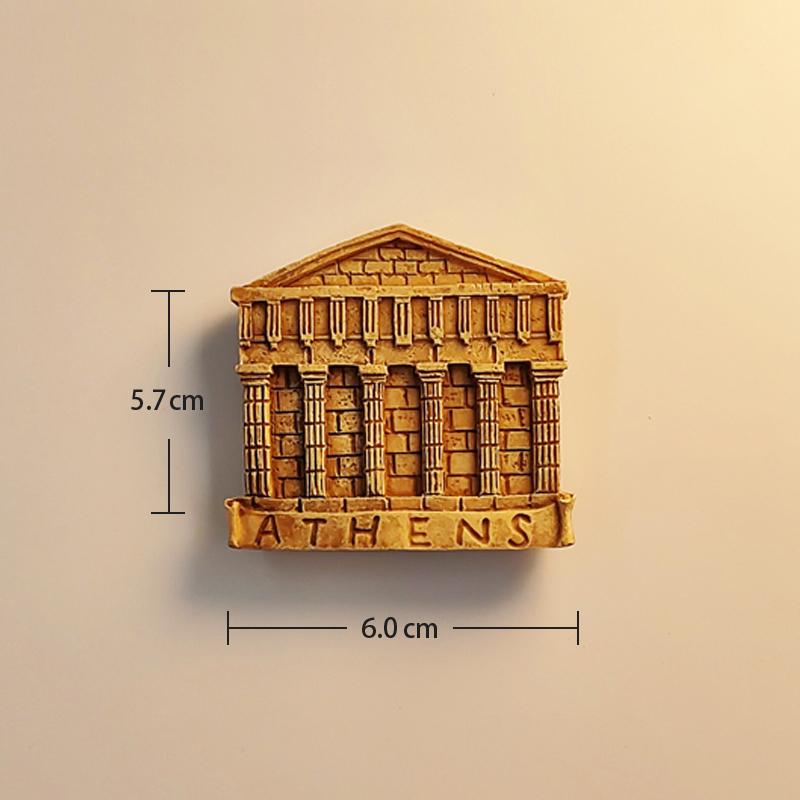Европа Греция Акрополь 3D Стереоскопические Туристические Сувениры Смола Живопись Украшение для дома Магниты на холодильник