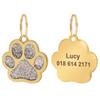 Bling Dog ID Tag Personalized Gorgeous Dog Tags for Small Medium Dog Footprint Custom Pet Name Tag Plate Collar Accessories