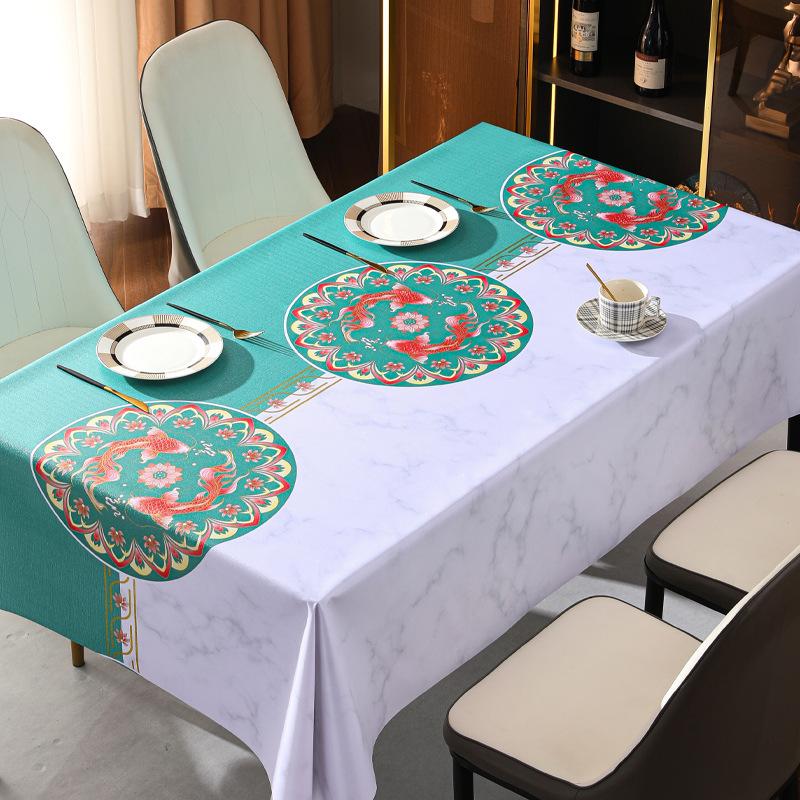 Скатерть в скандинавском стиле, водонепроницаемая и маслостойкая скатерть из ПВХ, прямоугольная скатерть Chazhhuo с простым узором и цветком, уличная походная ткань