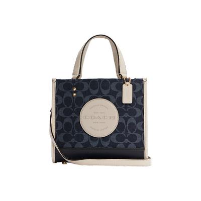 Сумка-тоут Dempsey 22 Classic Monogram из канвы с принтом, кожи. Женские сумки-тоут. Деним-синий C5638-IMDEI