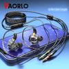 VAORLO Dual Jack 3.5MM Wired Earphones HiFi Stereo Music Headset With HD Microphone Support Answer Refuse Calling For Laptop Game Headphone