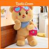 Glasses Bear Butter Plush Toy Cartoon Stuffed Animal Doll Decoration Kids Gift