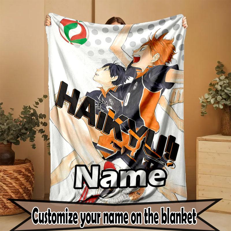 Custom Name Personalized Haikyu Print Blanket, Home Decor, Bedroom, Sofa, Camping, Couch, Gifts for Birthday Christmas