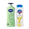 aloe fresh body lotion 400ml + lemon scent shower gel 360g set