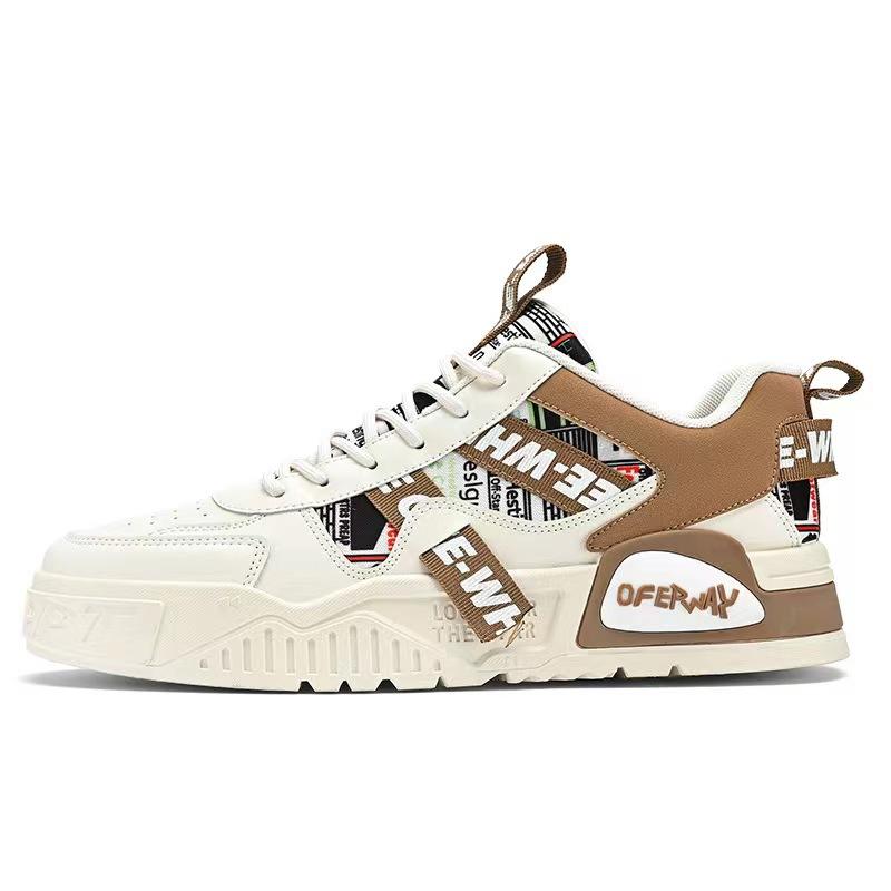 Мужская обувь весна 2025 новая на толстой подошве увеличивающая рост молодежная повседневная спортивная обувь мужская трендовая универсальная износостойкая обувь для скейтборда