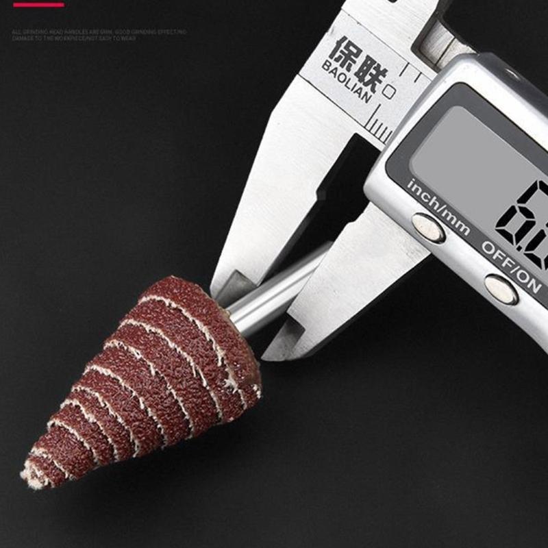 Versatile 5Pcs Cone Shape Abrasive Sandpaper Deburring Sanding Polishing Flap Wheel Grinding Head for Deep Hole Polish