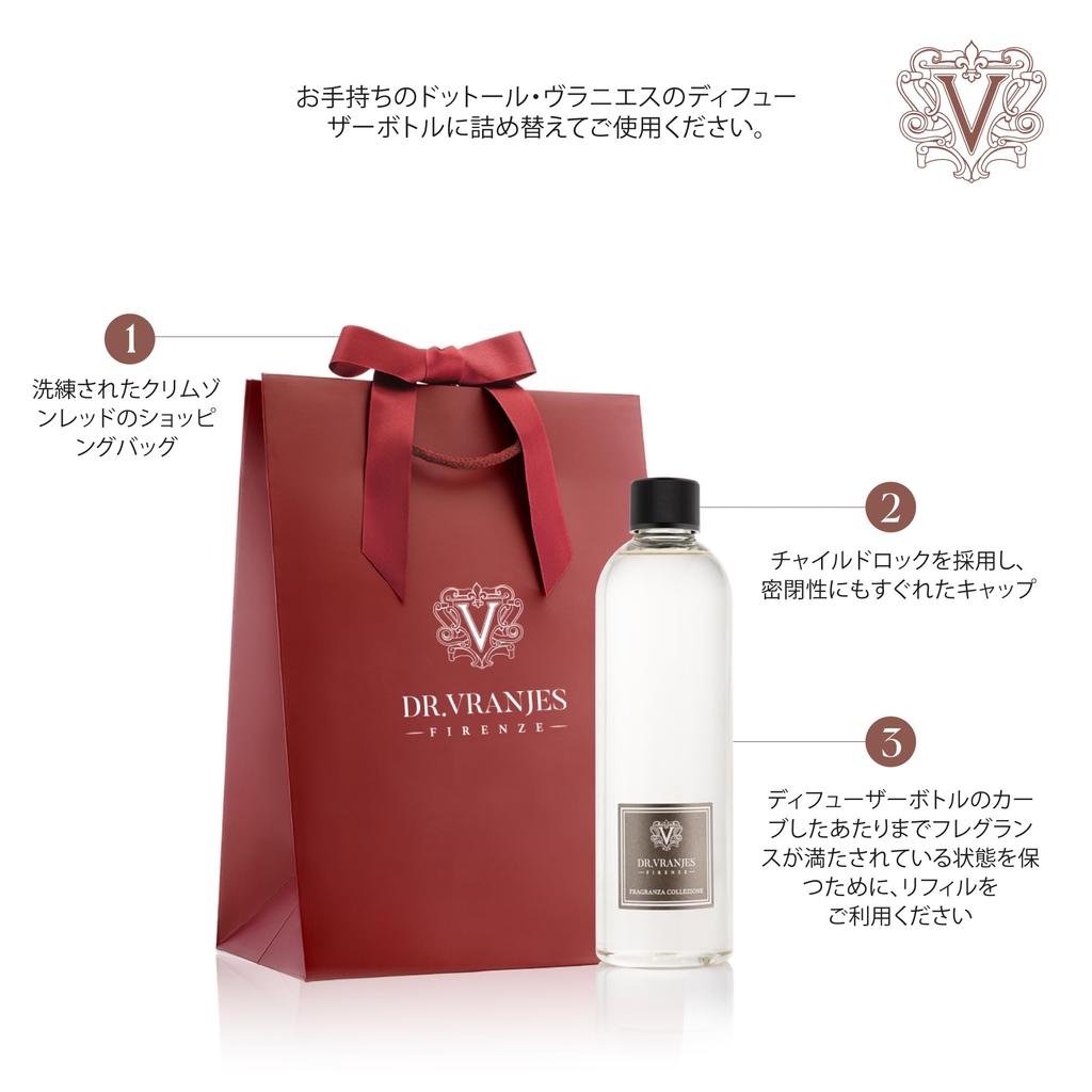 VRANJES Dottor VRANJES MILANO Диффузор Сменный блок 500 мл Ароматизатор для помещений с тростниковыми палочками Аромат пряных нот, который улучшает концентрацию внимания В комплекте