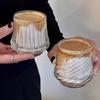 Стеклянная кофейная кружка с текстурой вулкана 150 мл, стакан для виски с рельефным рисунком, термостойкий стакан для напитков для эспрессо, латте, коктейлей