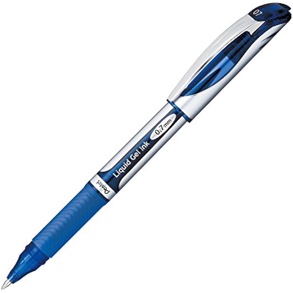 Гелевая шариковая ручка Pentel Energel 0,7 мм Серебристый корпус Синие чернила BL57-C
