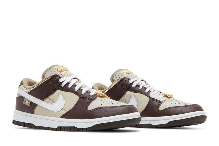 Женские кроссовки Nike Dunk Low Brown Basalt (Женский) Коричневый Базальт/Белый/Металлик