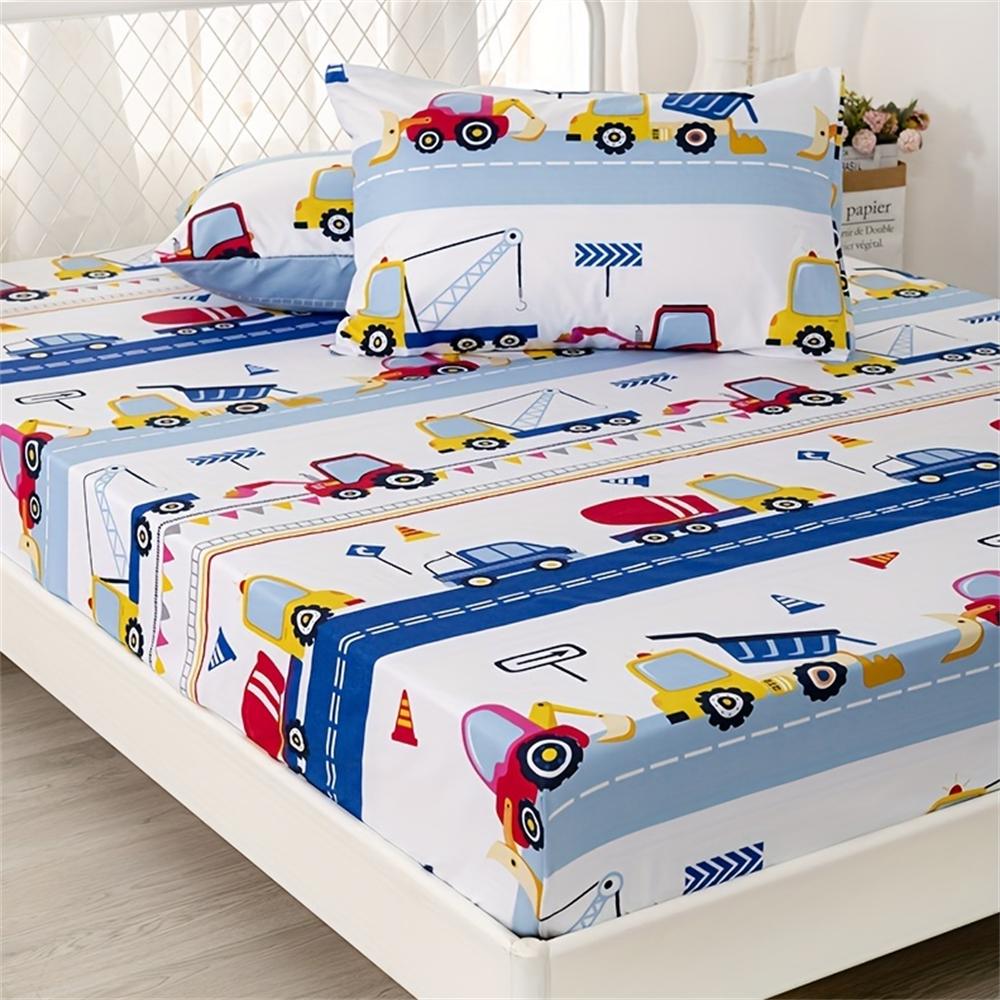 3 шт. Милая простыня на резинке с принтом русалки и океана, мягкий удобный постельный набор, для спальни, гостевой комнаты 1*простыня на резинке+2*наволочки