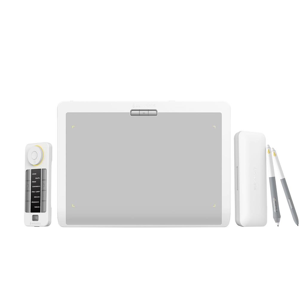 Xencelabs Pen Tablet Medium Bundle SE V2 Nebula White Graphics Drawing Tablet with Two V2 Quick Key Shortcut HP Private Bluetooth Wireless and