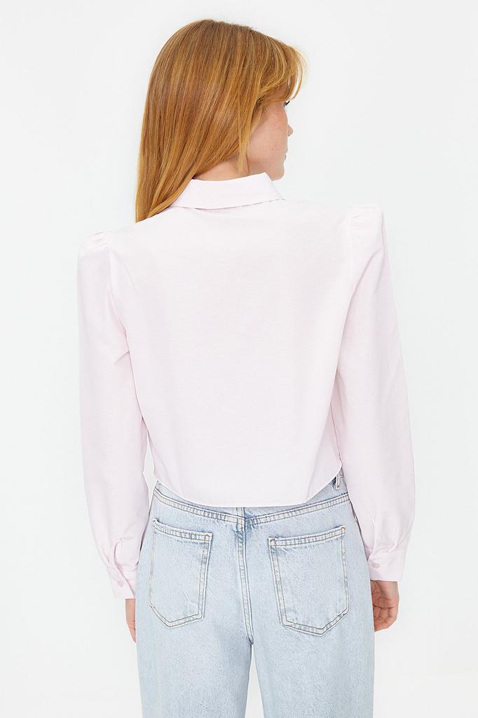 Women's Fashion New Shirt Lilac Crop Woven Shirt