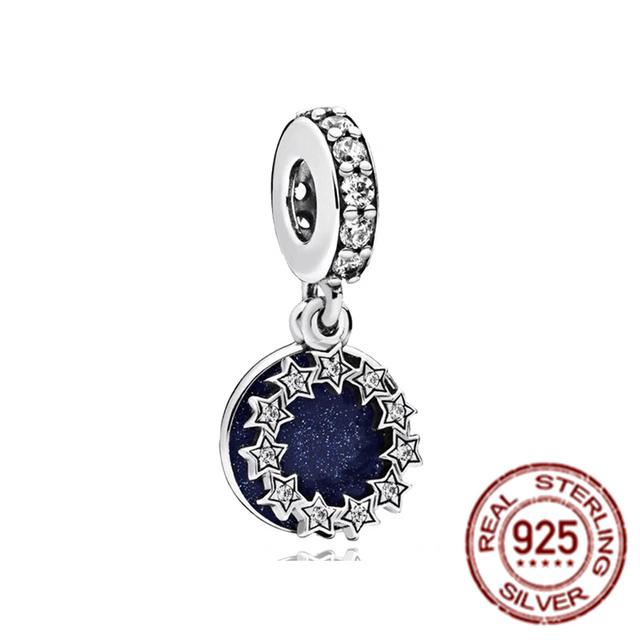 Набор из двух предметов узорчатых подвесок, стерлинговое серебро 925 пробы, подходит для оригинального браслета, рождественская подвеска в виде лисы, бусина, ювелирное изделие своими руками, подарок