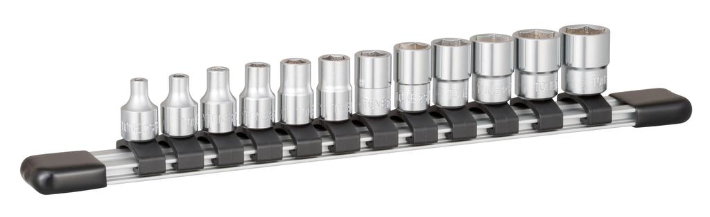 TONE Socket Set with Drive Angle 12 Items Included (hexagonal, Holder) HS212, 6.35mm (1/4"),