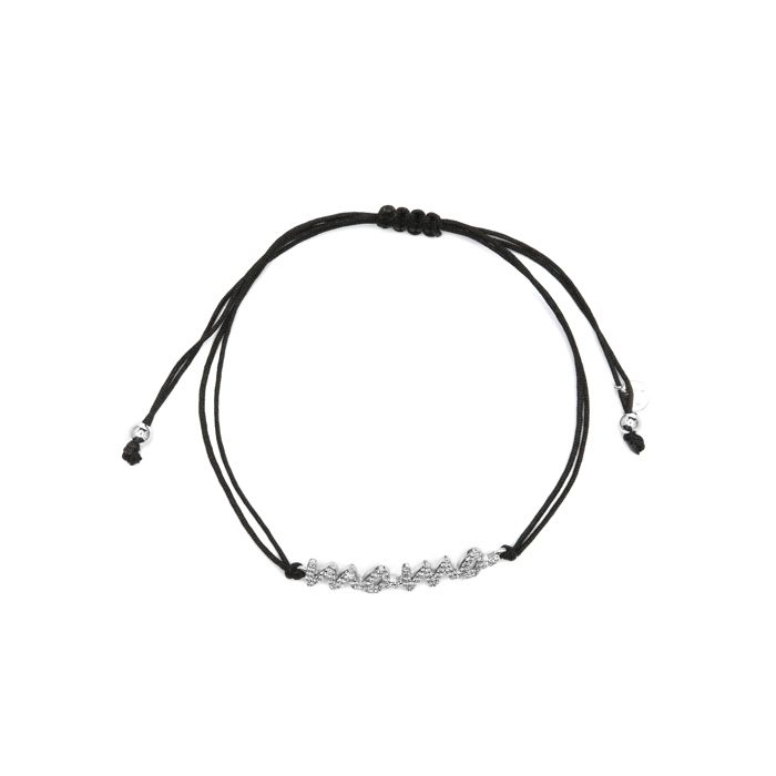 Bracelet en argent sterling 925 orné de zirconiums cubiques brillants et finition rhodiée - Mama