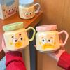 Birthday Gift Cute Clown Ceramic Water Cup Funny Couple Mug with Lid Spoon Office Coffee Milk Cup