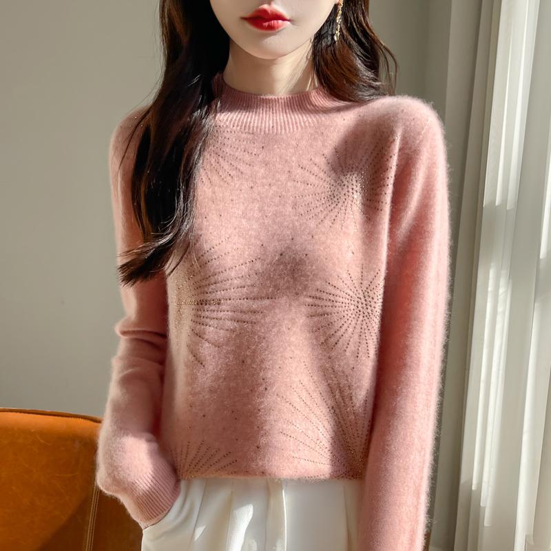 Женский кашемировый свитер Qinghe Cashmere 30% кашемир 70% шерсть Осень и Зима Пуловер Теплый и Модный