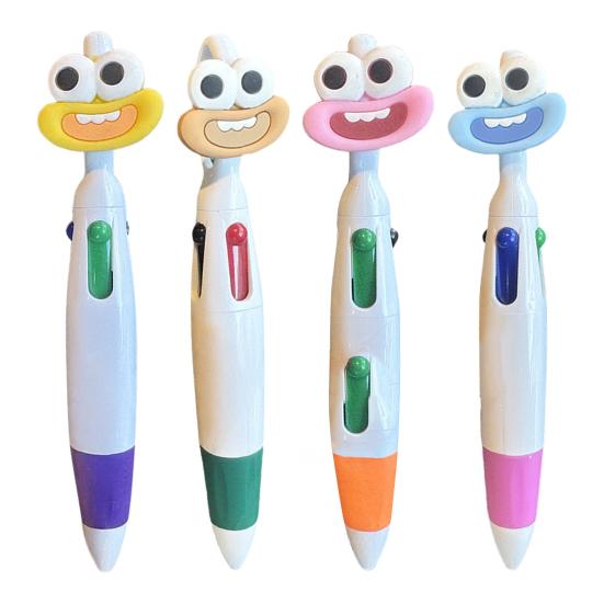 4-In-1 Cartoon Ballpoint Pen Cute Big Mouth Gel Pen With Multi-Color Ink