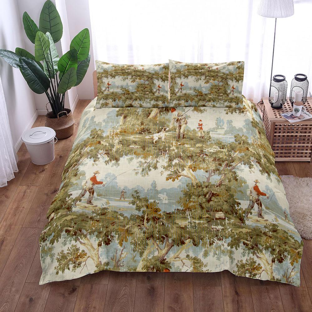 Комплект постельного белья в стиле ретро охоты 18Bc King Queen Double Full Twin Single Size Duvet Cover Set