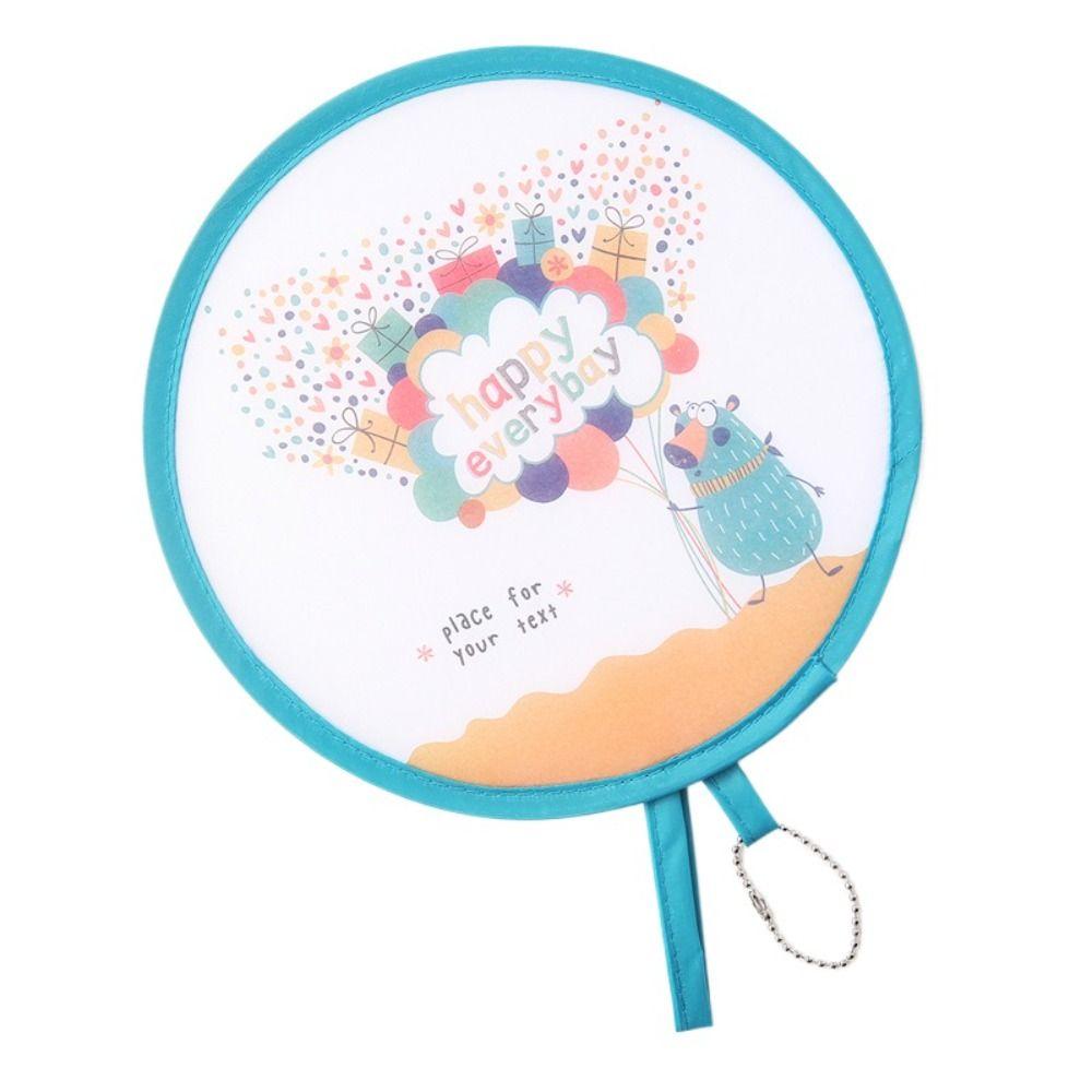 Портативный мультяшный складной веер прочный мини карманный вентилятор креативный ручной круглый веер для мужчин