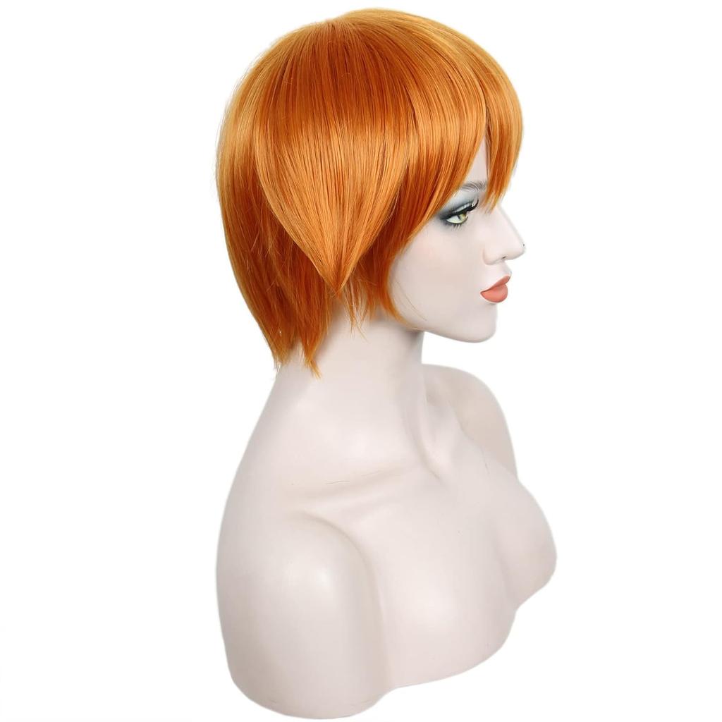 Short Pocket Monster Misty Orange Wig Halloween Cosplay Costume Wig For Women Party Hair Heat Resistant Synthetic Fiber
