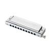 Chromatic Harmonica 10 Holes 40 Tones Key of C Silver with Exquisite Box for Blues, Rock, Country, Folk, Jazz and Other Style