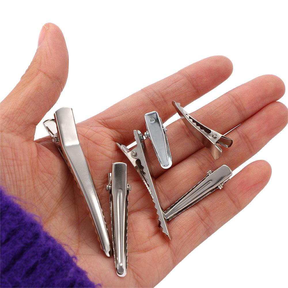 Women Portable Single Prong Fashion Silver Styling Tools Hair Clips Hairdressing Alligator Hairpin