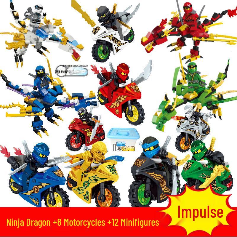 Строительный набор-пазл Ninjago 2025: Детские мотоциклы, спортивные машины, фигурки и куклы