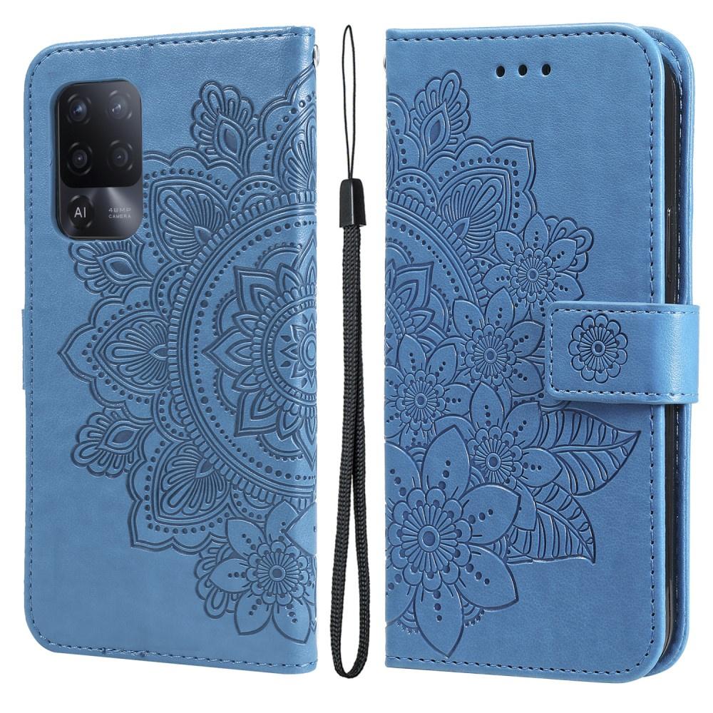 Flip Case for Oppo Reno5 Z / A94 / A95 5G, Mandala, Blue