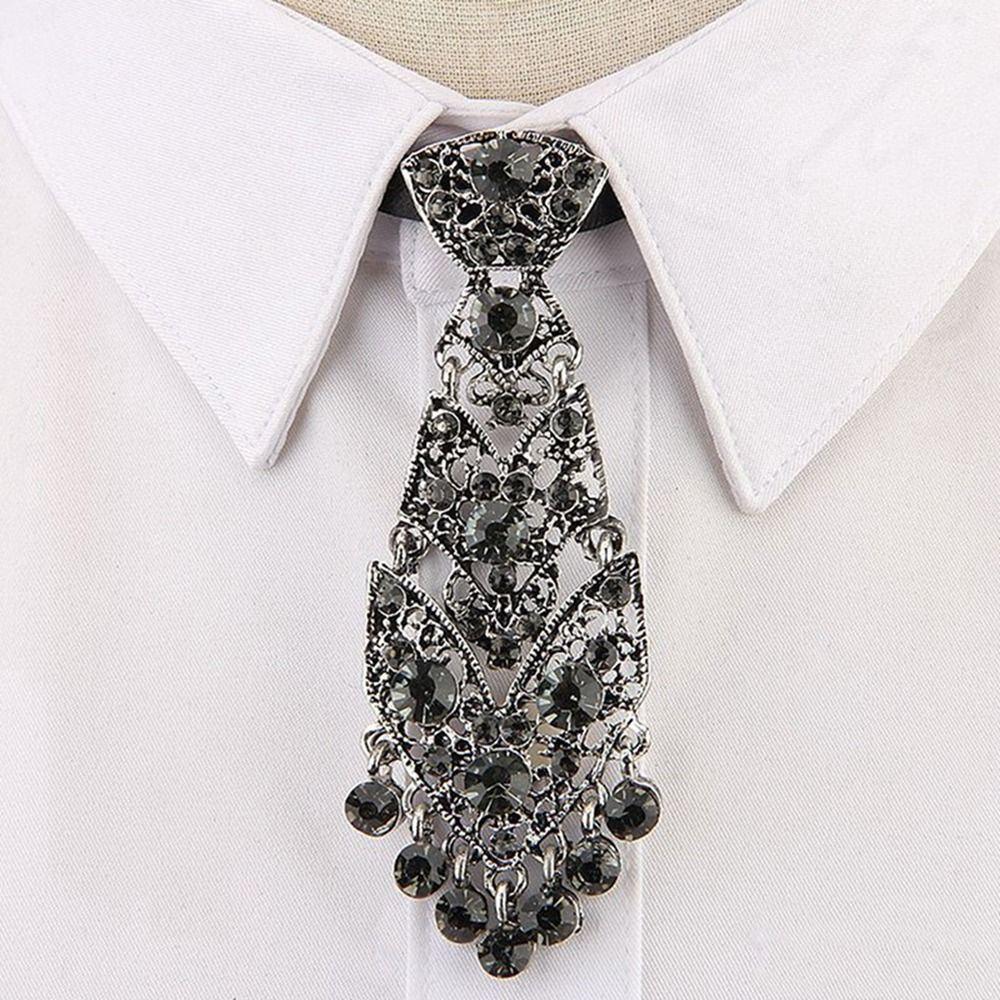 Style Wedding Tie Men Ties Formal Business Ties Women Necktie Metal Rhinestone Necktie